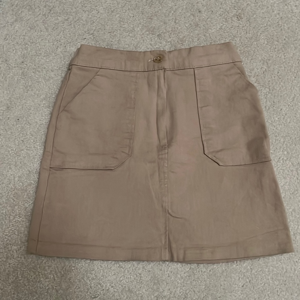 Korean beige mini skirt